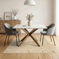thumbnail image 3 of ODIKA 5'x7' Beige Brown Diamond Geometric Design Washable Area Rug Modern Abstract Lines with Symmetrical Patterns Non-Slip, Chair-Friendly for Dining Room, Under Table, Home Office, 3 of 7