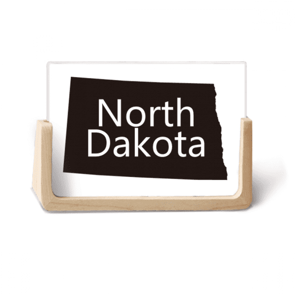 North Dakota America USA Map Outline Photo Wooden Photo Frame Tabletop Display