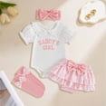 thumbnail image 2 of mgoYE 0-3 Months Baby Girl Clothes Newborn Baby Girl Summer Clothes Infant Daddys Little Girl Outfit Romper+Tutu Skirt Set Cute Baby Girl Outfits(White,12-18 Months), 2 of 6