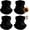 4Black, variant on 4PCS Winter Neck Warmer Face Ski Mask Neck Gaiter Wind Protection Face Cover Fleece Balaclava Scarf for Men Women