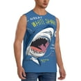 thumbnail image 2 of Bixox Men's Great White Shark Printed Shirt Sleeveless Fitness Tank Top-Large, 2 of 7