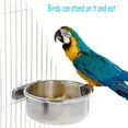 thumbnail image 2 of Paquete de 2 vasos para comedero de pájaros, soporte para abrazadera para cuenco de comida para loros, taza para gallinero, cuenco de agua para jaula de pájaros para periquitos grises, 2 of 5
