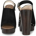 thumbnail image 3 of BLISSFUL STEP Women's Slingback Platform Chunky Heel Sandals Black (Size 8), 3 of 6