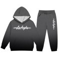 thumbnail image 5 of RUTAYY Boys 2 Piece Set City Graphic Long Sleeve Pullover Hoodie Jogger Pants Cozy Hooded Tracksuit Casual Everyday Wear, Dark Gray, 5 of 6