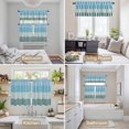 thumbnail image 6 of Colorful Stripe Kitchen Curtains Sets for Windows 24 Inch Length, Modern Teal Blue Green Vertical Striped Rod Pocket Window Treatments Tier Curtains and Valances Set for Bedroom/Bathroom, 6 of 8