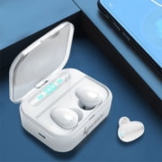 Wearable4U White Wireless Ear Buds Bluetooth EarBuds with Charging Case Power Bank 1500 mAh Case