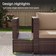 thumbnail image 3 of POTEBAN 6-Piece Space-Saving Patio Furniture Set, All Weather Brown Wicker Rattan Sectional Sofa with 2 Ottomans, Outdoor Conversation Set for Garden, Backyard, Khaki Cushions, 3 of 10