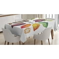 thumbnail image 1 of Ambesonne Cocoa Tablecloth Rectangular Table Cover, Exotic Food Colorful Design, 52"x70", Multicolor, 1 of 3