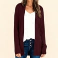 thumbnail image 6 of Kilaqueen Long Cardigan Sweaters for Women Solid Color Open Front Long Sleeve Outwear Loose Fit Lightweight Long Cardigan, 6 of 6