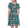 thumbnail image 1 of Bixox Robe d'Été à Manches Courtes pour Femmes Robe Ample Longueur Genou avec Poches-Éléments Médicaux, 1 of 7