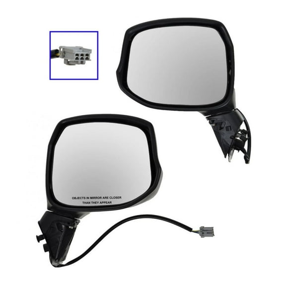 TRQ Power Smooth Black Side View Mirror Left & Right Pair of 2 for 12-13 Civic MRA09273