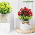 thumbnail image 5 of Semfri 4Pack Simulation Flower Small Artificial Potted Plants Fake Flowers Indoor Desktop Bonsai Arrangement For Home Office Wedding Bedroom Bathroom Decoration-Red, 5 of 8