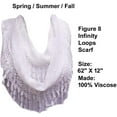 thumbnail image 2 of Infinity Loop Figure Eight Lace Scarf Vintage Fringe Spring Summer Wear, 2 of 6