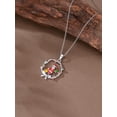 thumbnail image 4 of CACA LADY 925 Sterling Silver Christmas Santa Claus Necklace for Women Santa Claus Wreath Pendant Bow Leaf Edge Design Holiday Christmas Jewelry Gift for Wife Stocking Stuffers for Women, 4 of 6