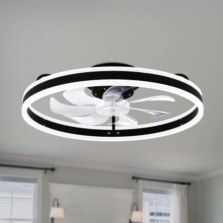 

Cusp Barn Low Profile Ceiling fan with Lights and Remote APP Control Smart 3 Color Temperature Ceiling Light