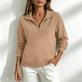 thumbnail image 6 of Quarter Zip Pullover Women Polo Shirts Oversized Sweatshirts for Women Mock Neck No Hood Ladies Warm Fashion Hoodies Tops Travel Casual Cozy Loose Fit Yoga Sweaters Cute Maternity Preppy Sweatshirts, 6 of 9