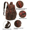 thumbnail image 4 of Mochila HuaChen Vintage Canvas con detalles en piel 20L M32, 4 of 6