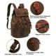 thumbnail image 4 of Mochila HuaChen Vintage Canvas con detalles en piel 20L M32, 4 of 6
