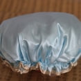 thumbnail image 2 of becaristey Beauty Makeup Dustproof Cap Waterproof Padded Shower Hat Imitate Silk Satin Adult Bathing Hat, 2 of 5