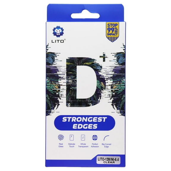 LITO D  Strong Edge Tempered Glass for Apple iPhone 12 mini - Clear (2 Pack)