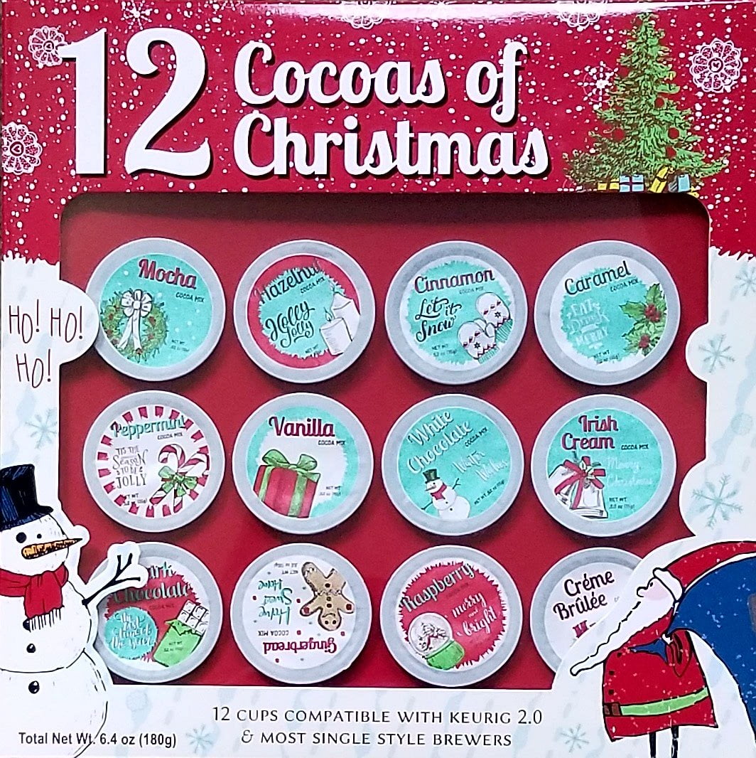 12 Cocoas of Christmas 12 K Cups Premium Holiday Cocoa Gift Set
