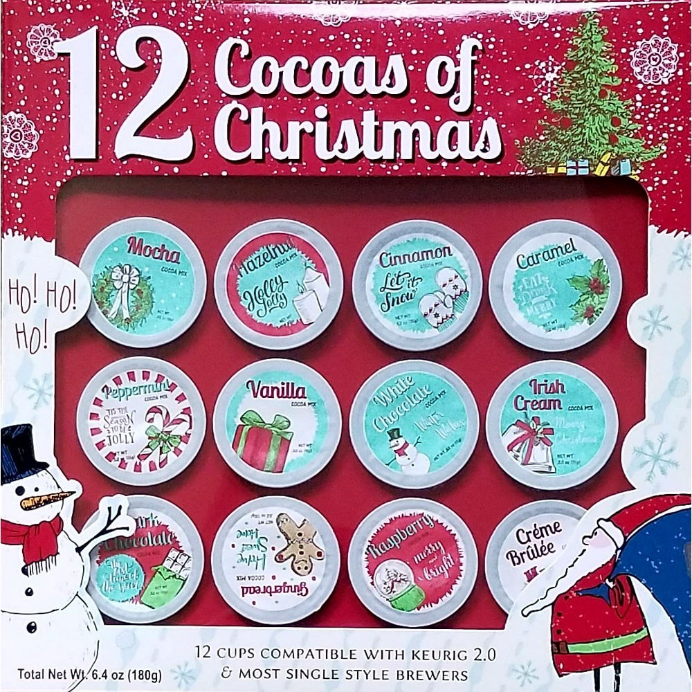 12 Cocoas of Christmas 12 K Cups Premium Holiday Cocoa Gift Set