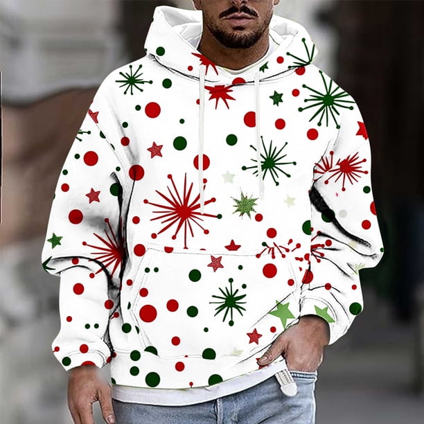 Sudadera con capucha para hombre, estilo casual, con cuello redondo, estampado, manga larga, blusa de poliéster