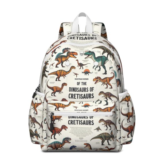 Cute Dinosaur Pattern Backpack for School,Cute School Bag,Schoolbag with Adjustable Shoulder Straps & Padded Back,13.4"x11"x4.7"