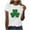 White, variant on Puntoco Plus Size Tops St. Patrick Day Shirt Women: Green Shamrock Tee Clover Vintage Tee Top Four Leaf Retro T Shirts Blue S(S)
