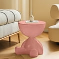 thumbnail image 4 of Table de Nuit Moderne Rose avec Rangement à Dessus Relevable, Table d'Appoint Ronde pour Chambre, Salon, Balcon, Bureau, Table d'Accent avec Compartiment Caché, Déco Maison Multifonctionnelle, 4 of 7