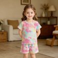 thumbnail image 4 of Cethrio Girls' Summer Pajama Sets, Breathable 2 Piece Casual Short Sleeve Kids' Sleepwear Multicolor Size 2-3 T, 4 of 6