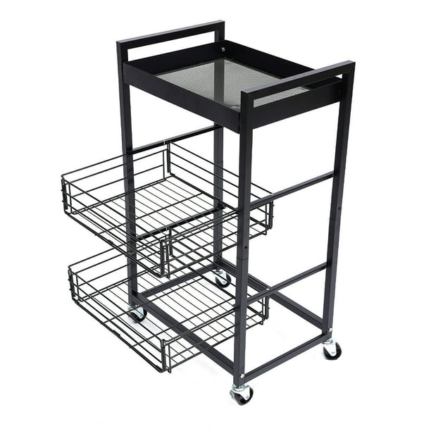Backer's Rack, 3Tier Utility Cart, Mobile Rack Kitchen Cart Metal