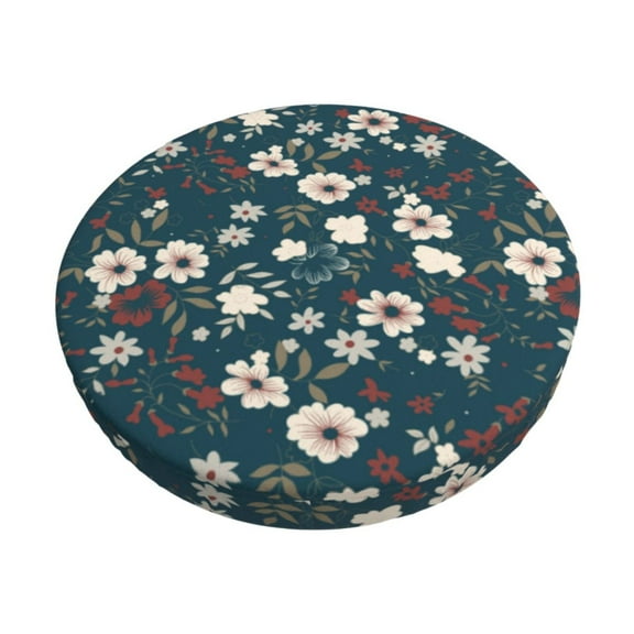 Vsdgher Vintage Floral Print Stool Covers Round,Stretch Round Stool Covers Washable Stool Cushion Slipcover Elastic Chair Covers for 12-14 Inch Chair