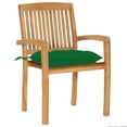 thumbnail image 2 of vidaXL Stacking Garden Chairs with Cushions 4 pcs Solid Teak Wood, 2 of 5
