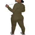 thumbnail image 2 of Women Hooded Tops Trousers Pocket Drawstring Elastic Waist Set, 2 of 7