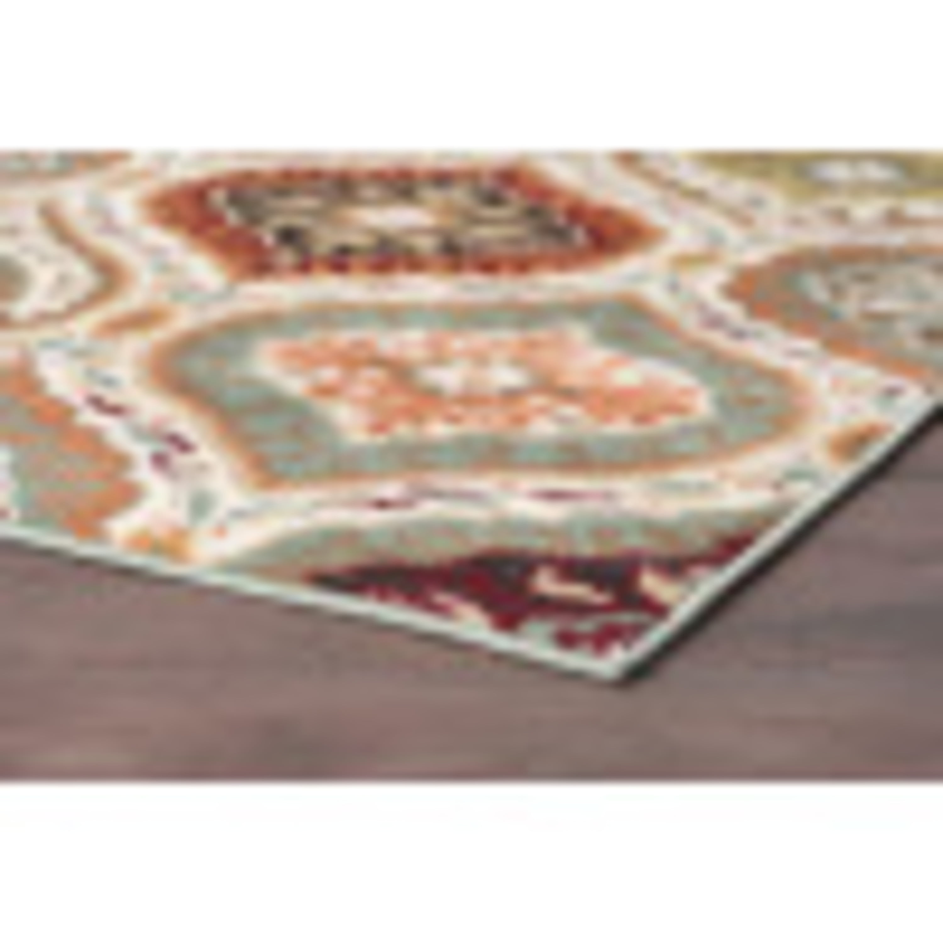 Transitional 8x10 Area Rug (7'10'' x 10'3'') Geometric Multi-Color Living Room Easy to Clean