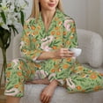 thumbnail image 6 of Honeii Snake And Floral print Women's Pajama Sets Long Sleeve Button Down Sleepwear Nightwear Soft Pjs Lounge Sets-XX-Large, 6 of 7