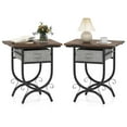 thumbnail image 1 of Costway 2 PCS Side Table with Fabric Drawer Carved Metal Frame End Table Nightstand, 1 of 10