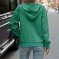 thumbnail image 4 of Guieoi Sweatshirts for Women Plus Size under $10.00 Women Casual Loose Solid Color Hooded Button Pocket Drawstring Long Sleeves Tops Green Black*Friday/Cyber*Monday, 4 of 7