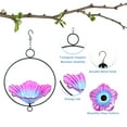 thumbnail image 2 of Outdoor Bird Bath,Hanging Glass Bird Bath Feeder with Metal Ring Frame–Colorful Flower-Shaped Birdbath,for Garden,Yard,Outdoor Decor, 2 of 8