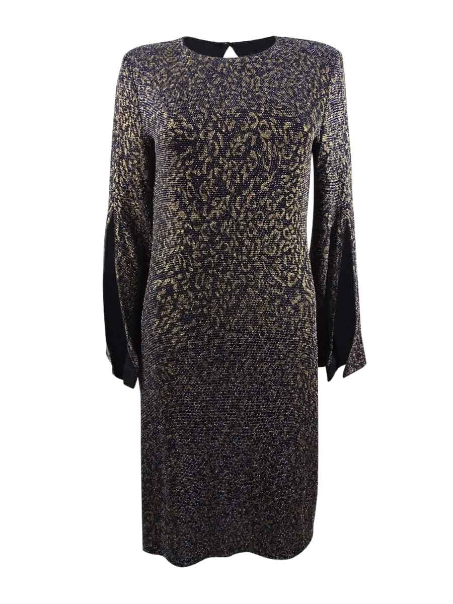 Photo 1 of MSK Women's Split-Sleeve Metallic Shift Dress SIZE MEDIUM