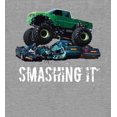 thumbnail image 2 of Monster Trucks Smashing It Adult Heather Gray Long Sleeve Hoodie-Medium, 2 of 3