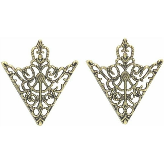 2PCS Retro Hollow Triangle Collar Pins Brooch for Men Women Fashion Simple Gold Silver Palace Brooch Buckle Shirt Collar Decoration Parts