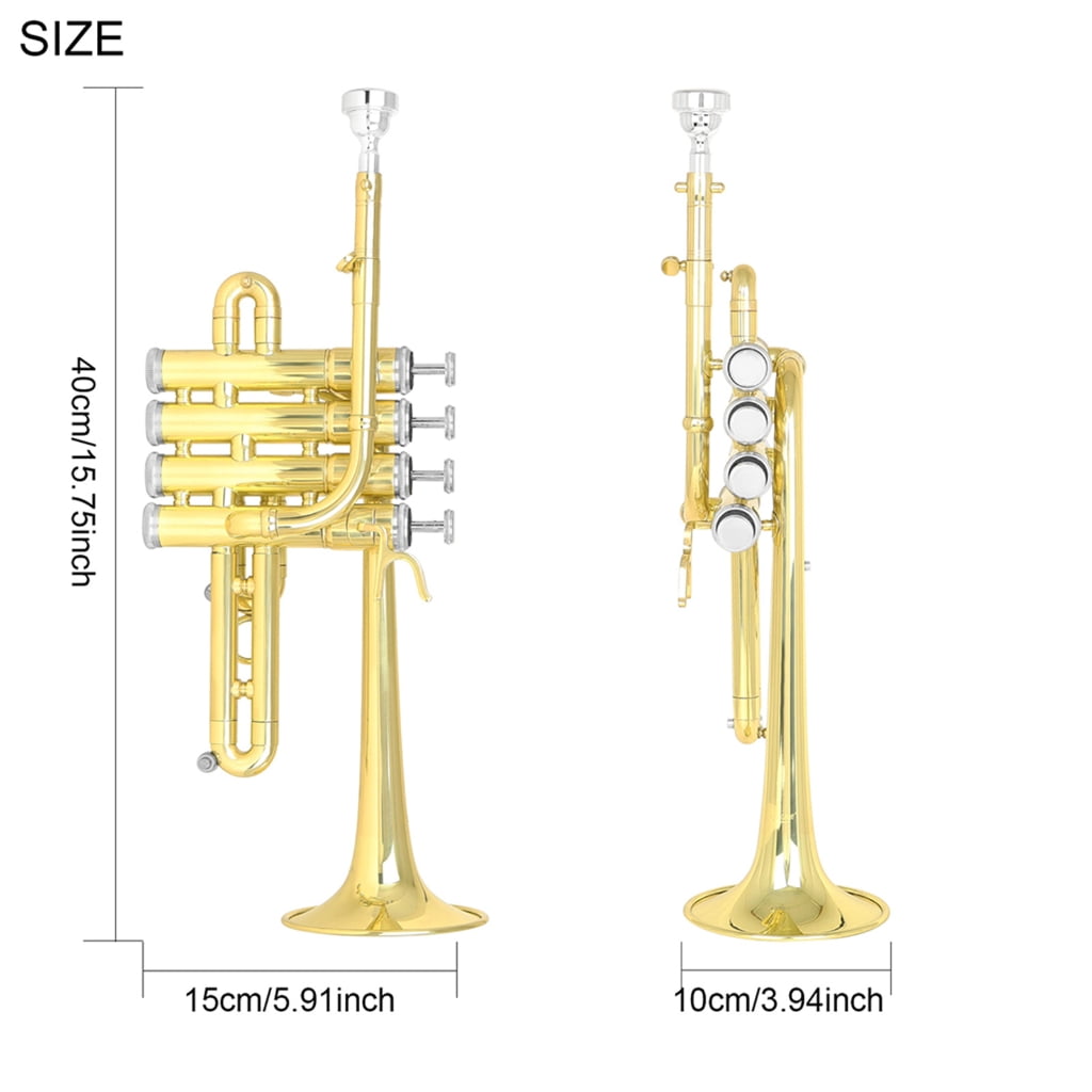 Zeiwohndc Bb Brass Musical Instrument with Mouthpiece Gloves Cleaning Cloth Case