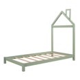 thumbnail image 6 of Twin Size Wood Platform Bed with House-shaped Headboard, Green, 6 of 11