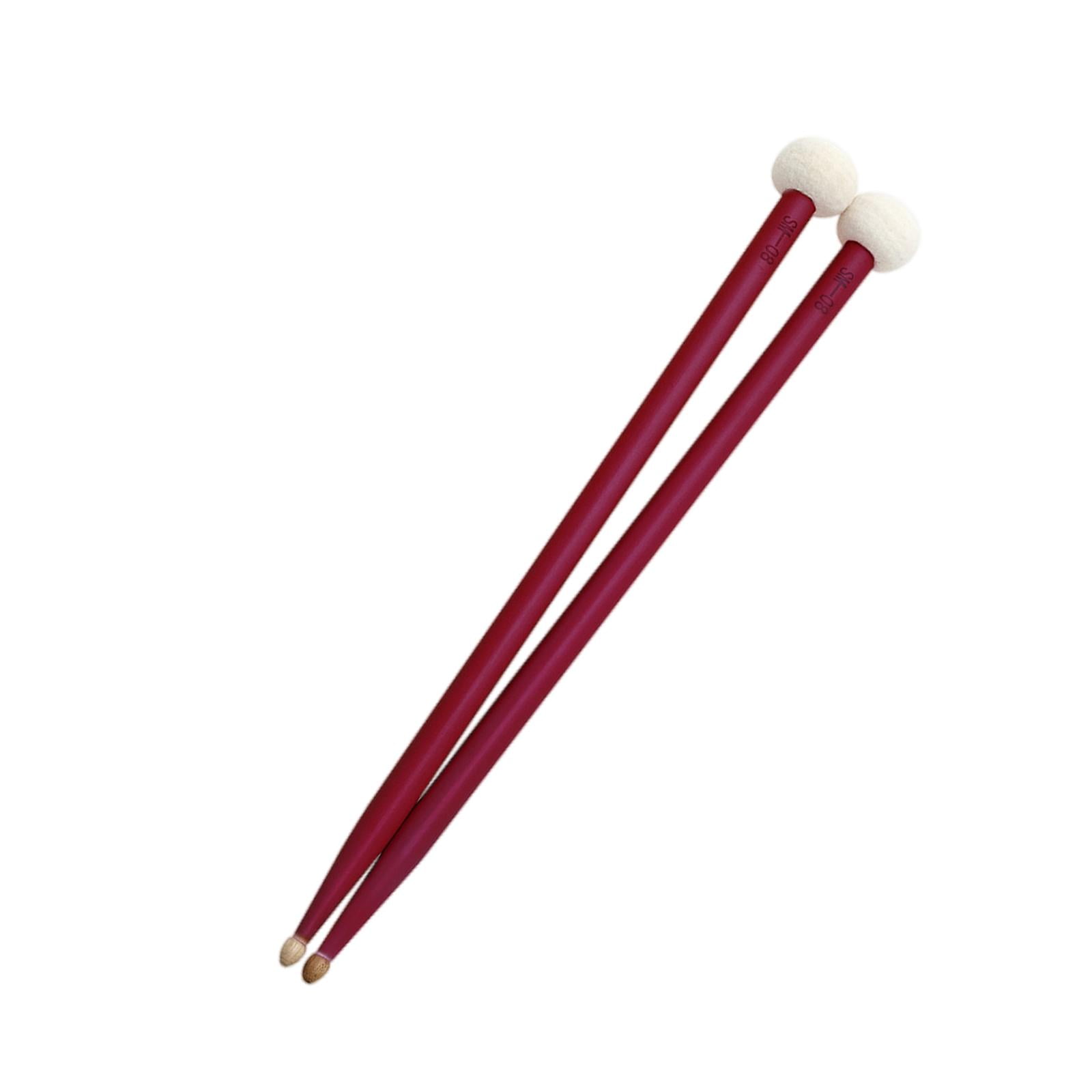 Pair Drumsticks, Felt Head Drum Sticks, Acoustic Drums Accessories Wood Tip Mallets, Bass Drums