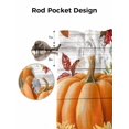 thumbnail image 5 of Fall Orange Green Pumpkin Valances for Windows Sunflower Maple Leaf Wood Grain Kitchen Valance Curtain Rod Pocket Small Curtains for Cafe Bathroom Laundry Basement 60" x 18", 5 of 8