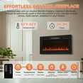 thumbnail image 5 of Danrelax 60'' Recessed Mounted Electric Fireplace Insert, 750/1500W, 5 of 8