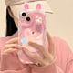 thumbnail image 4 of Korean Cute 3D Eyes Rabbit Clear Wavy Phone Case For iPhone 14 13 12 12 11 Pro Max X XS XR 7 8 Plus SE Lovely Animal Soft Cover, 4 of 5