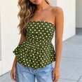 thumbnail image 3 of Aezemi Women Strapless Tank Tops, Sleeveless Tube Ruched Fashion Bandeau Tanks, Peplum Open Back Trendy Summer Vacation Blouse, 3 of 8